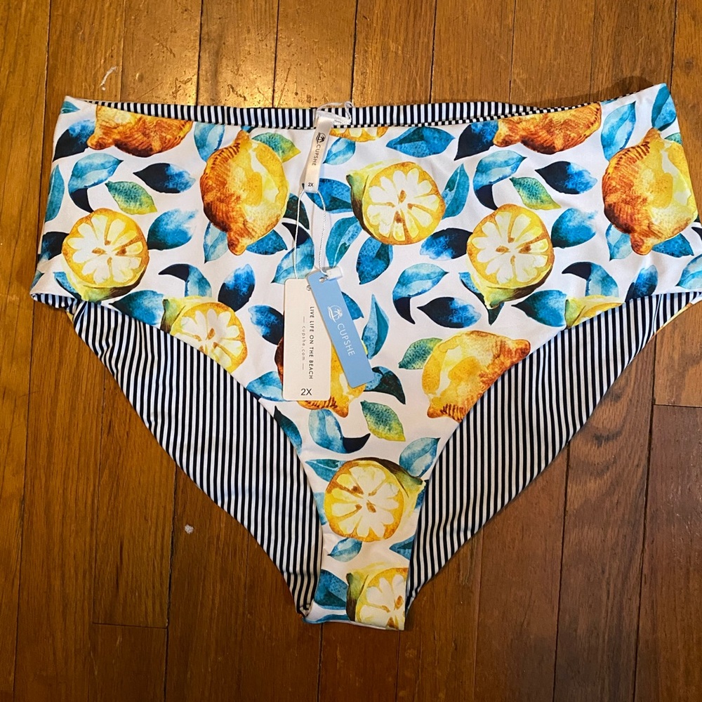 NWT Cupshe high waisted reversible bikini bottoms